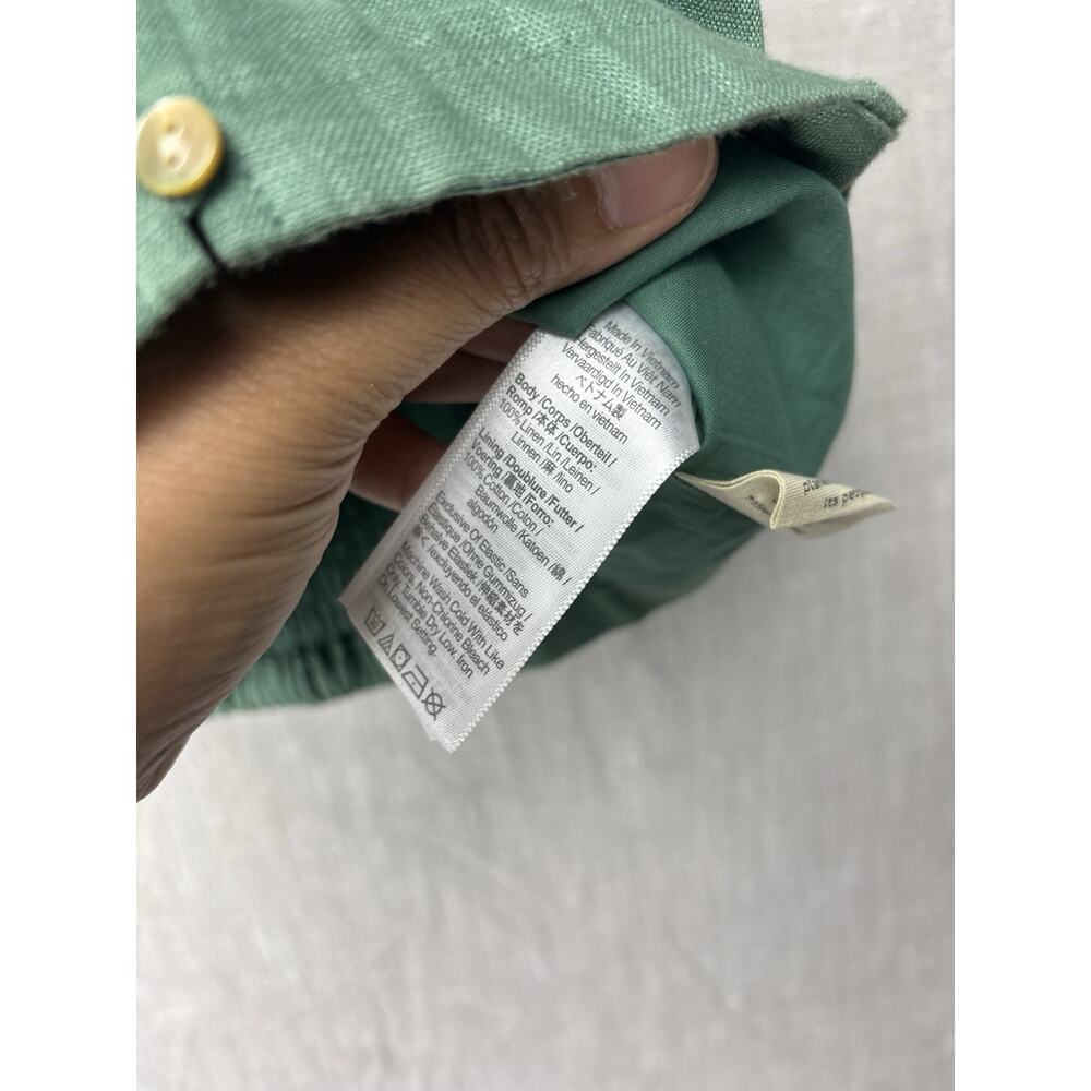 Madewell Linen Gwen Crop Vest Top Green Size 2 - Picture 7 of 8